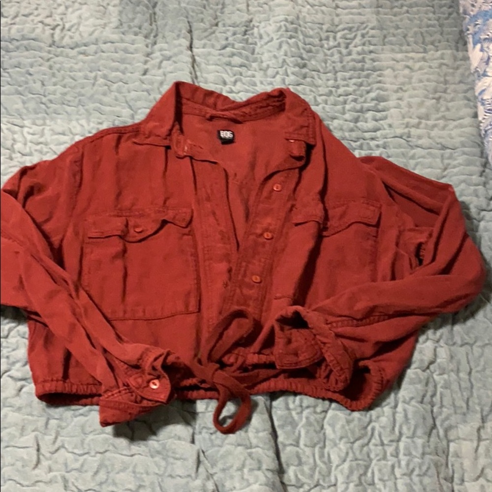 Red BDG over shirt